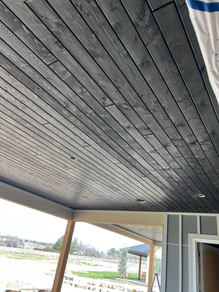Outdoor ceiling with new siding