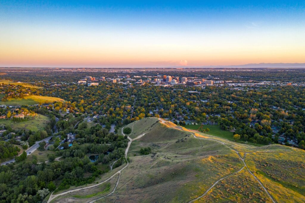 aerial view of the Treasure Valley